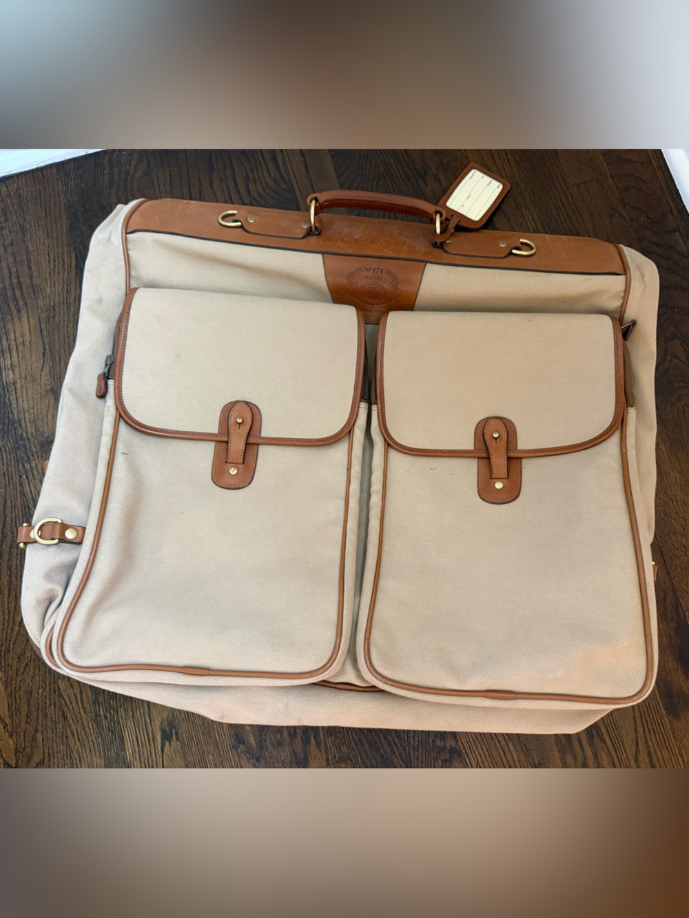 Original Ghurka No. 171 Quattro Leather and Canvas Travel Suit Bag